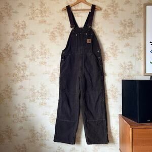 Carhartt R27 DKB Double Knee Insulated Overalls | Dark Brown | 36x30"